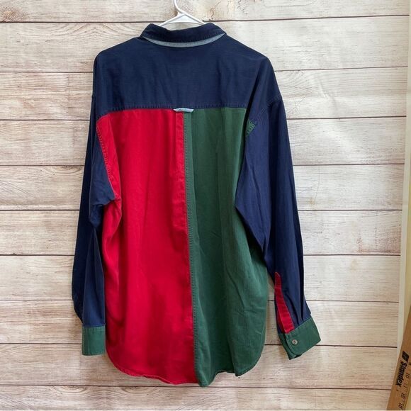 VINTAGE CHAPS RALPH LAUREN COLORBLOCK DENIM SHIRT - Picture 5 of 7